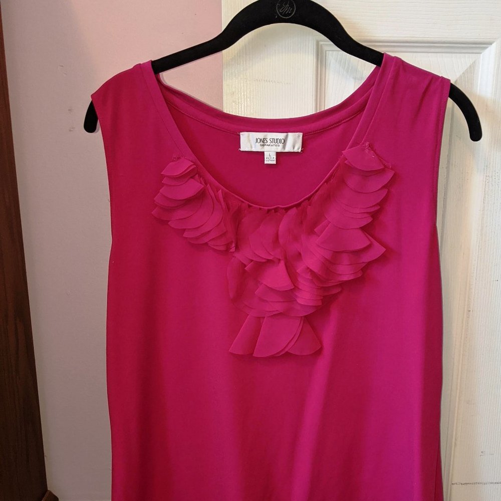 Ladies Jones Studio Sleeveless Pink Blouse size L